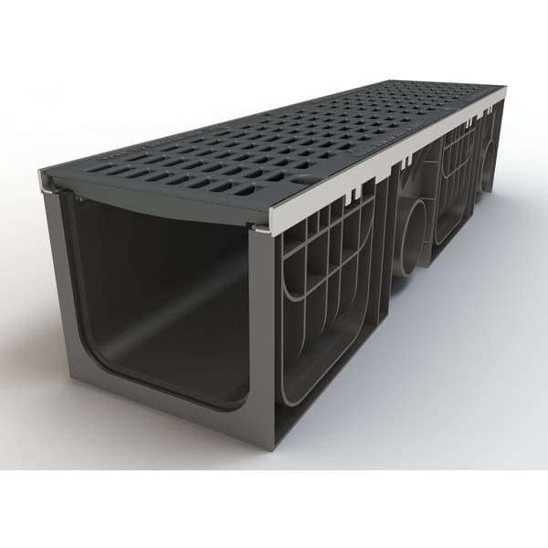 Лоток 200.210 h210 пластиковый HEAVY 200 (в сборе со стальными насадками и чугунными решетками)